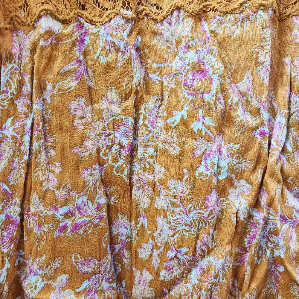 Free‎ People Lucie Mini Dress Antique Coin Combo Mustard Yellow Open Back Size 2
